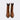 Ett par bruna Good Guys Don't Wear Leather Lucky Unisex Cowboy Boots i veganskt skinn, sedda framifrån. Stövlarna har en låg klack, en spetsig tå och bruna dekorativa sömmar.