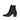 En svart Green Laces Linnea High Heel Boot i veganskt skinn, sedd från sidan. Stöveln har en blockklack 8cm, en spetsig tå och en YKK-dragkedja på insidan.