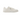 En vegansk MoEa GEN 9 Corn Pure White Grained sneaker, Skon är helvit med perforeringar över tån för ventilation, vita, breda skosnörena. Skons plös, sida och hälkappa har varumärkets namn i svart text.