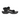 En mer sportig sandal från Teva model- terra Fi 5 universal i färgen svart och justerbara remmar och spännen i samma färg, Sandalen har en formad, en robust, mönstrad yttersula i för bra grepp. Tevas logotyp syns i orange på en av de gröna remmarna över foten.