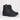 Ett par svarta, höga kängor av modellen Veggie Trekker från Vegetarian Shoes, i veganskt skinn med snörning och detaljerade sömmar, tjock grov sula.