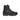 Svart, hög känga av modellen Veggie Trekker från Vegetarian Shoes, i veganskt skinn med snörning och detaljerade sömmar, tjock grov sula.