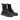 Ett par Virón, modell 1992 Black Boots i veganskt skinn, i färgen svart, kängorna har 9 hål till snörning, en tjock sula med grovt mönster, en tryckt innehållsförteckning på utsidan med vit text och varumärkets logga på plösen och i vitt.