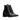 Ett par svarta Green Laces Linnea High Heel Boots i veganskt skinn, sedda snett framifrån. Stövlarna har en blockklack, en spetsig tå och en YKK-dragkedja på insidan
