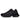 Ett par svarta Rombaut Nucleo sneakers i vegansk skinn och mesh, skorna har en chunky design med olika texturer, inklusive glansiga paneler och meshdetaljer. 