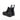 Ett par veganska svarta Chelsea-boots från Vegetarian Shoes. Skorna har en klassisk Chelsea-design med resår i sidorna och en tjock, sydd sula. En etikett med varumärkets namn syns på baksidan av skaftet. fotograferad bakifrån. 