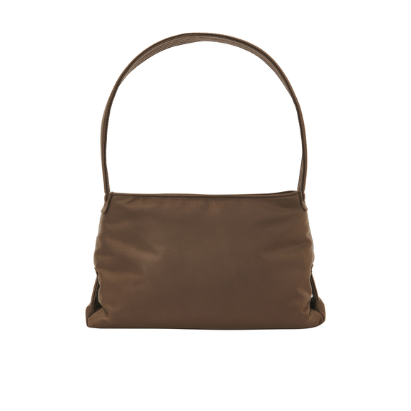 Vegansk handväska i brun återvunnen nylon. Scape Small Twill från danska Hvisk.